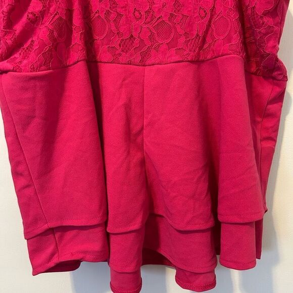 Rue 21 Womens 2X babydoll Camisole Top Lace Panel Layered V Neck Pink ruffle Y2K - Picture 13 of 13